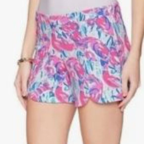 Lilly Pulitzer Hazelle Stretch Short Cosmic Coral Cracked - Picture 7 of 7